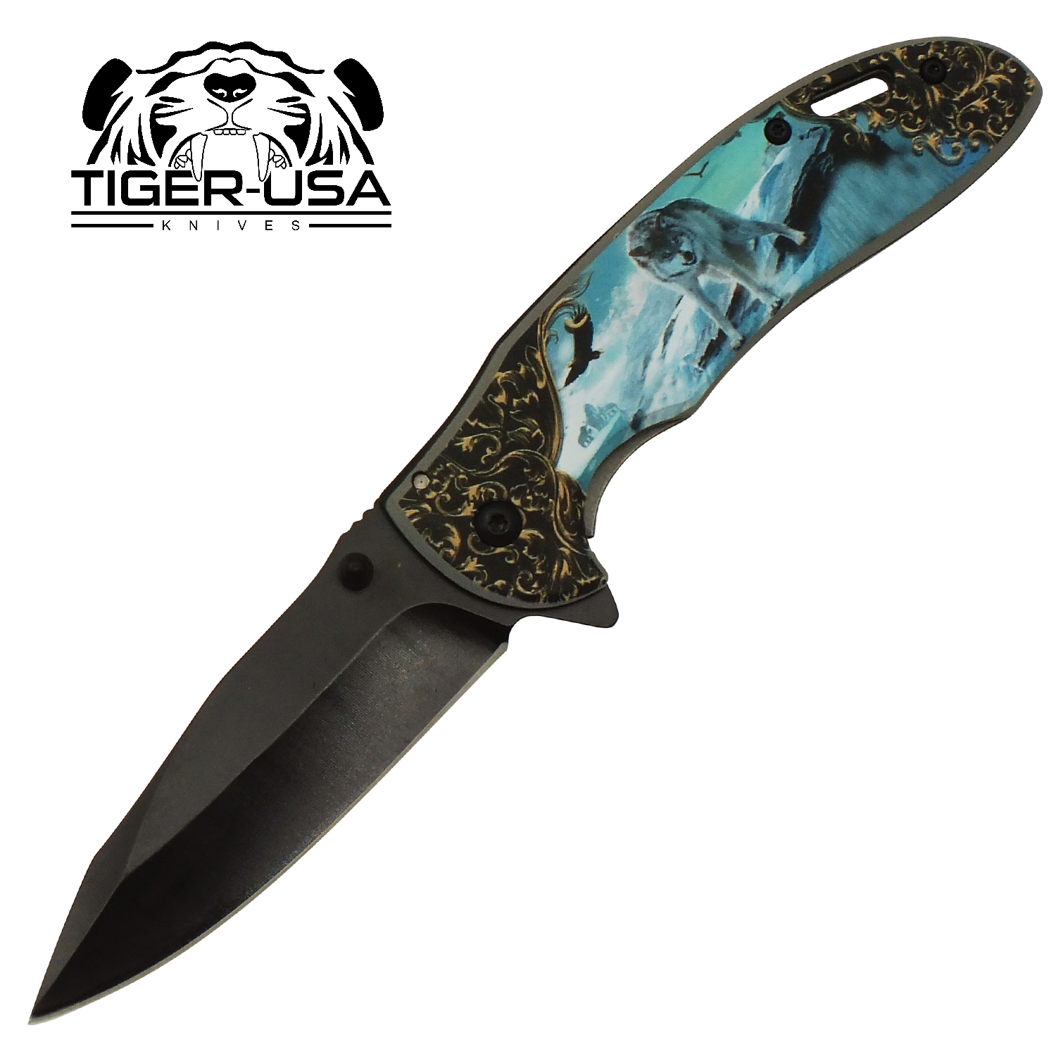 Guard Wolf Frozen Tundra Spring Assisted Folding Knife